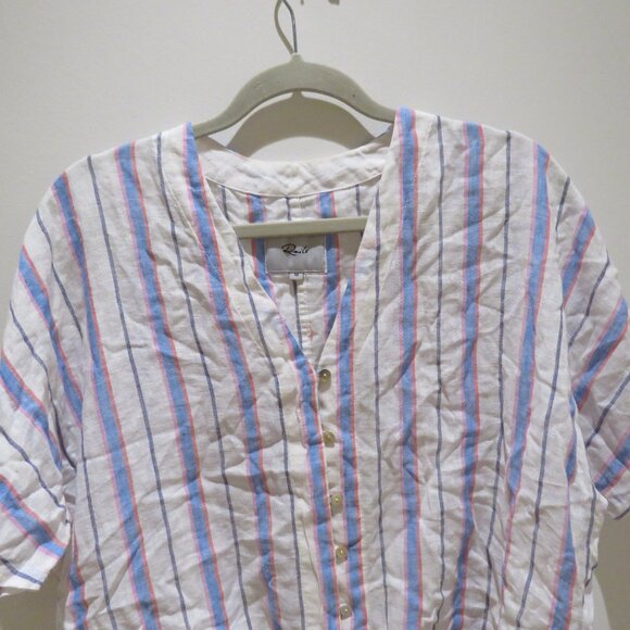 RAILS Thea Top in Tahiti Stripe Linen Blend Oversized Gauzy Boho Beachy - Size M - Picture 3 of 13